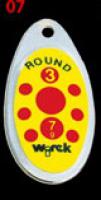 třpytka wirek 7g-round3-stříbrná-žlutá,červené teč